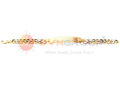 Three Tone Plated Numerical ID Bracelet